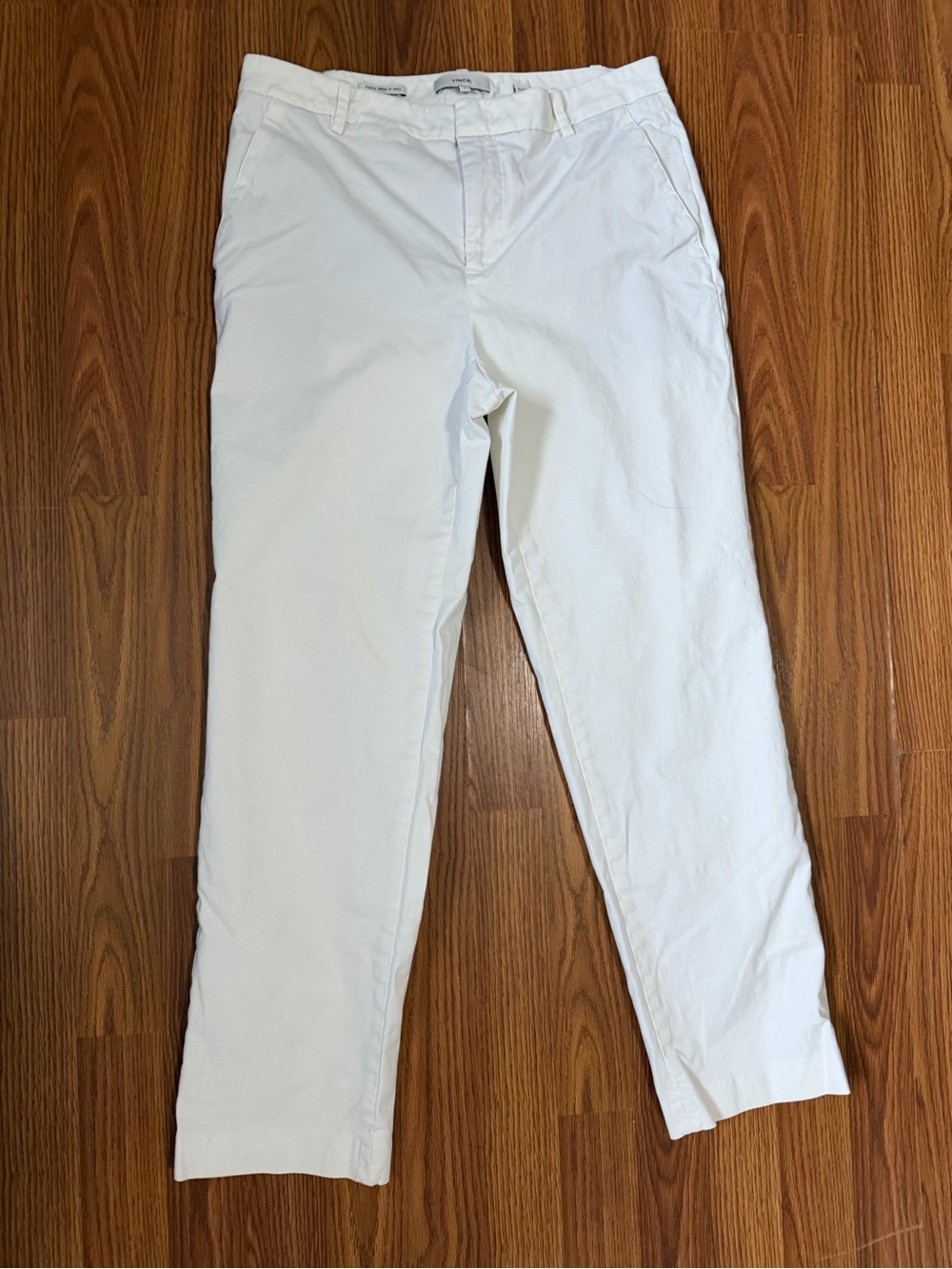 Vince Cotton White Chinos Preppy Costal Neutral Pants 4 - Picture 2 of 7
